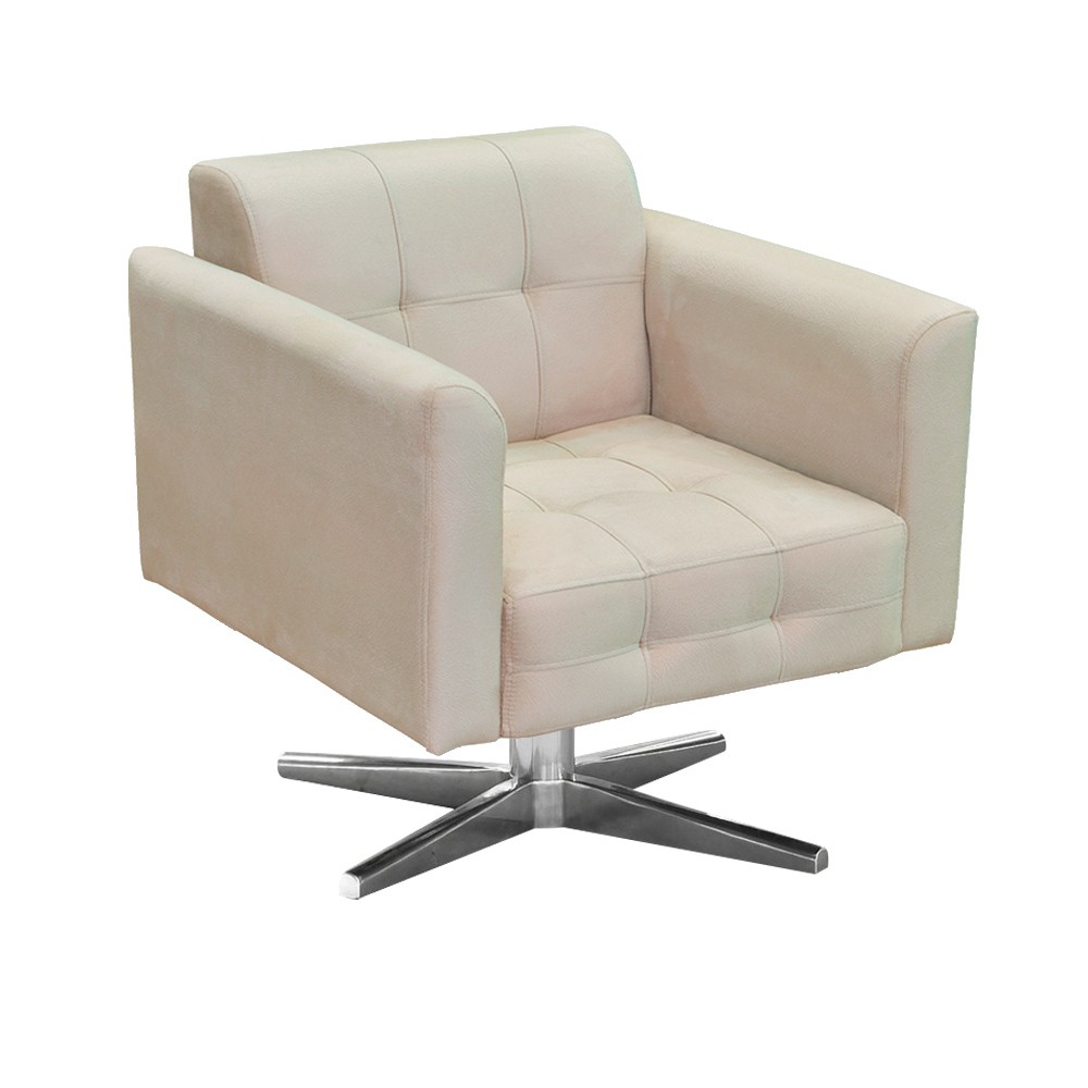 Kit 02 Poltronas Giratória Elisa Suede Base Estrela Cromado D'Rossi