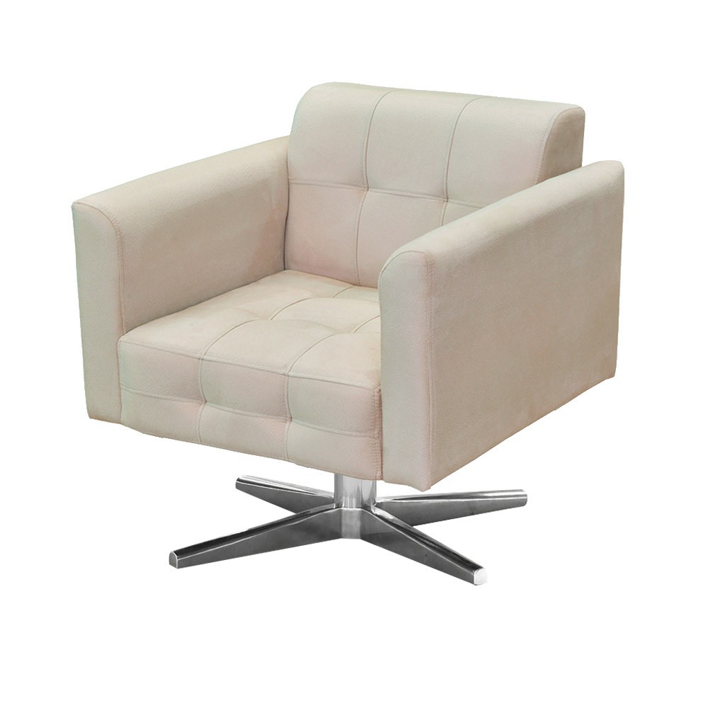 Kit 02 Poltronas Giratória Elisa Suede Base Estrela Cromado D'Rossi