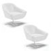Kit 02 Poltronas Giratória Giovana Corano Branco Base Cromada - D'Rossi