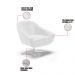 Kit 02 Poltronas Giratória Giovana Corano Branco Base Cromada - D'Rossi