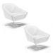 Kit 02 Poltronas Giratória Giovana Corino Branco Base Cromada - D'Rossi