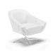 Kit 02 Poltronas Giratória Giovana Corino Branco Base Cromada - D'Rossi
