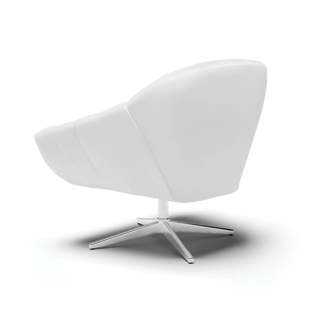 Kit 02 Poltronas Giratória Giovana Corino Branco Base Cromada - D'Rossi