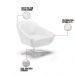 Kit 02 Poltronas Giratória Giovana Corino Branco Base Cromada - D'Rossi