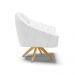 Kit 02 Poltronas Giratória Giovana Corino Branco Base Madeira MA30 - D'Rossi