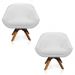 Kit 02 Poltronas Giratória Giovana Corino Branco Base Madeira MM30 - D'Rossi