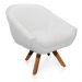 Kit 02 Poltronas Giratória Giovana Corino Branco Base Madeira MM30 - D'Rossi