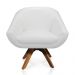 Kit 02 Poltronas Giratória Giovana Corino Branco Base Madeira MM30 - D'Rossi