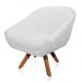 Kit 02 Poltronas Giratória Giovana Corino Branco Base Madeira MM30 - D'Rossi