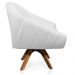 Kit 02 Poltronas Giratória Giovana Corino Branco Base Madeira MM30 - D'Rossi