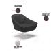 Kit 02 Poltronas Giratória Giovana Corino Preto Base Cromada - D'Rossi