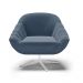 Kit 02 Poltronas Giratória Giovana Suede Azul Marinho Base Cromada - D'Rossi
