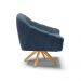 Kit 02 Poltronas Giratória Giovana Suede Azul Marinho Base Madeira MA30 - D'Rossi