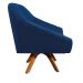 Kit 02 Poltronas Giratória Giovana Suede Azul Marinho Base Madeira MM30 D'Rossi