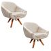 Kit 02 Poltronas Giratória Giovana Suede Base Madeira MM30 D'Rossi