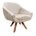 Kit 02 Poltronas Giratória Giovana Suede Base Madeira MM30 D'Rossi