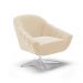 Kit 02 Poltronas Giratória Giovana Suede Bege Base Cromada - D'Rossi