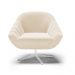 Kit 02 Poltronas Giratória Giovana Suede Bege Base Cromada - D'Rossi