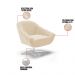 Kit 02 Poltronas Giratória Giovana Suede Bege Base Cromada - D'Rossi