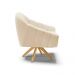 Kit 02 Poltronas Giratória Giovana Suede Bege Base Madeira MA30 - D'Rossi