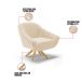 Kit 02 Poltronas Giratória Giovana Suede Bege Base Madeira MA30 - D'Rossi