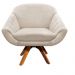 Kit 02 Poltronas Giratória Giovana Suede Bege Base Madeira MM30 D'Rossi