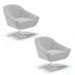 Kit 02 Poltronas Giratória Giovana Suede Cinza Base Cromada - D'Rossi