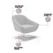 Kit 02 Poltronas Giratória Giovana Suede Cinza Base Cromada - D'Rossi