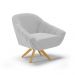 Kit 02 Poltronas Giratória Giovana Suede Cinza Base Madeira MA30 - D'Rossi