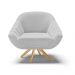 Kit 02 Poltronas Giratória Giovana Suede Cinza Base Madeira MA30 - D'Rossi