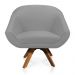 Kit 02 Poltronas Giratória Giovana Suede Cinza Base Madeira MM30 D'Rossi