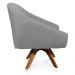 Kit 02 Poltronas Giratória Giovana Suede Cinza Base Madeira MM30 D'Rossi