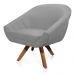 Kit 02 Poltronas Giratória Giovana Suede Cinza Base Madeira MM30 D'Rossi