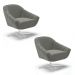 Kit 02 Poltronas Giratória Giovana Suede Grafite Base Cromada - D'Rossi