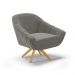 Kit 02 Poltronas Giratória Giovana Suede Grafite Base Madeira MA30 - D'Rossi