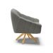 Kit 02 Poltronas Giratória Giovana Suede Grafite Base Madeira MA30 - D'Rossi
