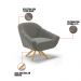 Kit 02 Poltronas Giratória Giovana Suede Grafite Base Madeira MA30 - D'Rossi