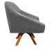 Kit 02 Poltronas Giratória Giovana Suede Grafite Base Madeira MM30 D'Rossi