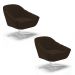 Kit 02 Poltronas Giratória Giovana Suede Marrom Base Cromada - D'Rossi