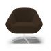 Kit 02 Poltronas Giratória Giovana Suede Marrom Base Cromada - D'Rossi