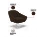 Kit 02 Poltronas Giratória Giovana Suede Marrom Base Cromada - D'Rossi