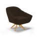 Kit 02 Poltronas Giratória Giovana Suede Marrom Base Madeira MA30 - D'Rossi
