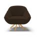 Kit 02 Poltronas Giratória Giovana Suede Marrom Base Madeira MA30 - D'Rossi