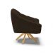 Kit 02 Poltronas Giratória Giovana Suede Marrom Base Madeira MA30 - D'Rossi