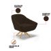 Kit 02 Poltronas Giratória Giovana Suede Marrom Base Madeira MA30 - D'Rossi