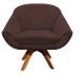Kit 02 Poltronas Giratória Giovana Suede Marrom Base Madeira MM30 D'Rossi