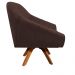 Kit 02 Poltronas Giratória Giovana Suede Marrom Base Madeira MM30 D'Rossi