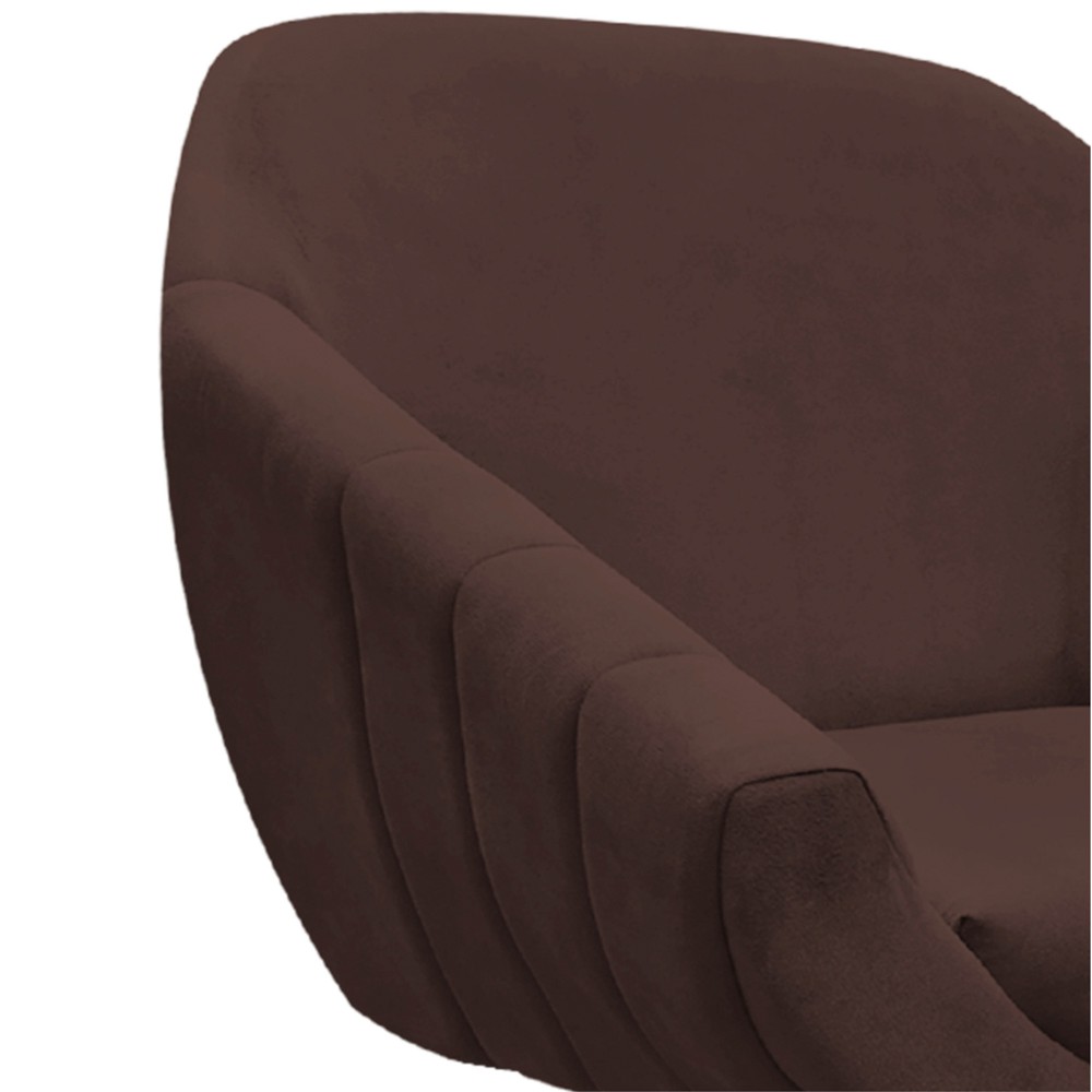 Kit 02 Poltronas Giratória Giovana Suede Marrom Base Madeira MM30 D'Rossi
