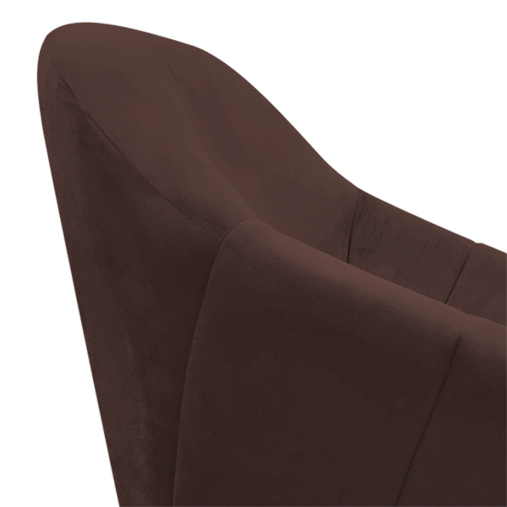 Kit 02 Poltronas Giratória Giovana Suede Marrom Base Madeira MM30 D'Rossi