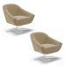 Kit 02 Poltronas Giratória Giovana Suede Marrom Rato Base Cromada - D'Rossi